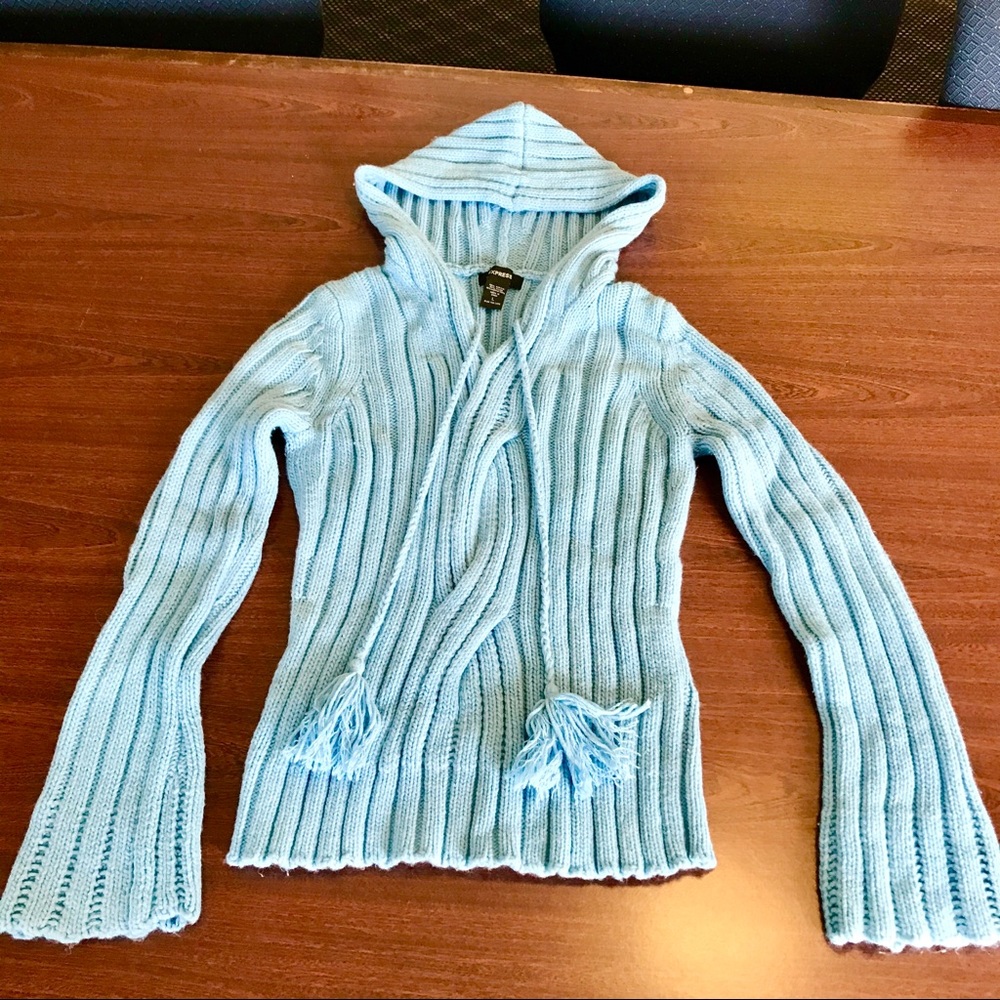Express Cable Knitted Hooded Sweater